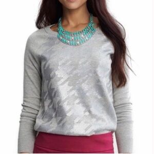 Banana Republic Sequin Houndstooth Pullover Sweater